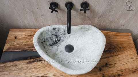 Мойка в ванную Hector M30 из речного камня  Tourmalin ИНДИЯ 0075401130_4