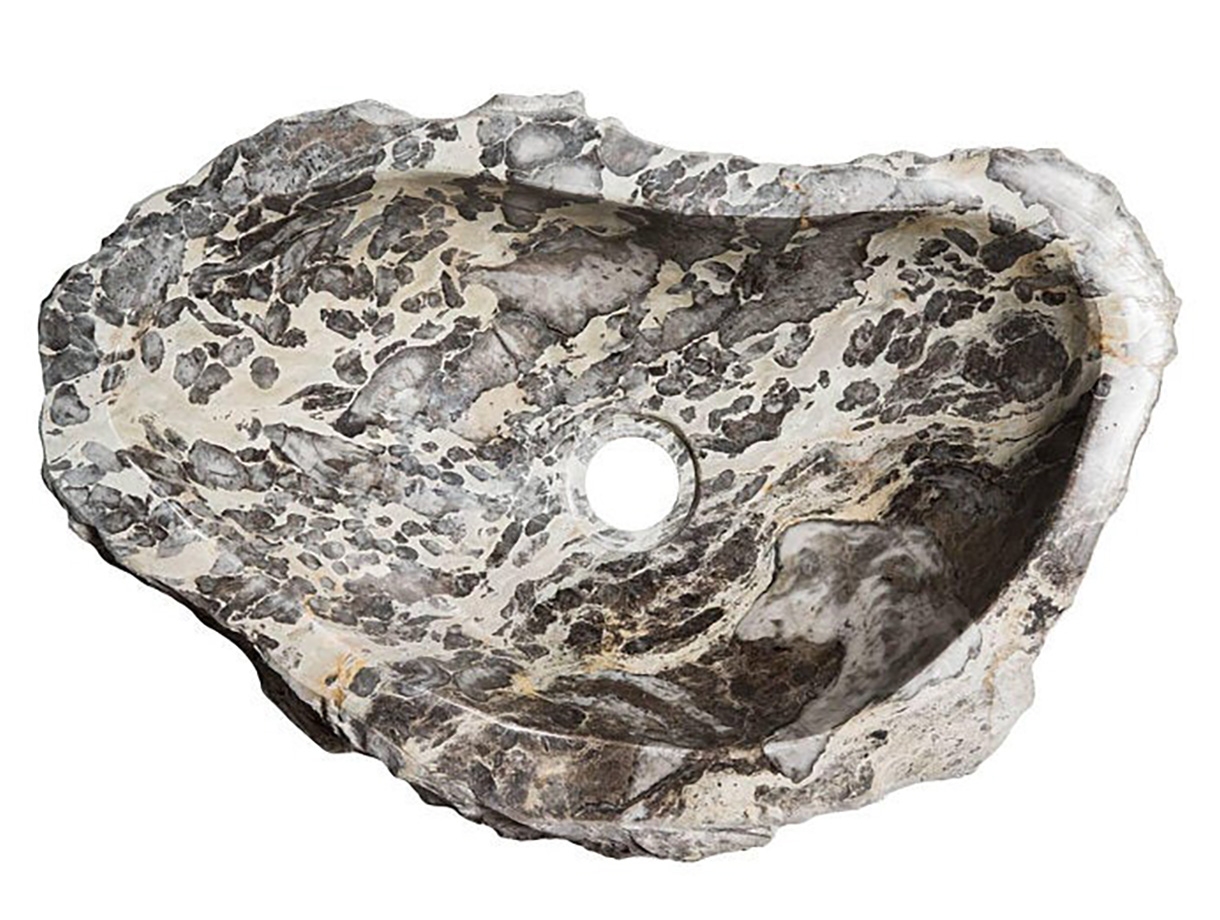 Мраморная раковина природной формы Hector из серого камня Wild Stone_1