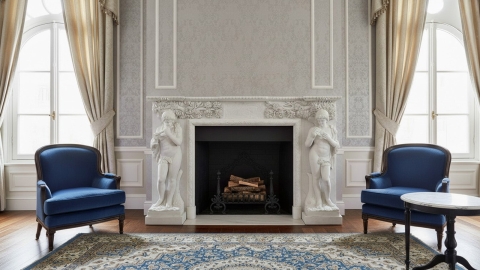 Мраморный портал белого цвета для отделки камина Hepri M2 из натурального камня Bianco Extra 343111902_3