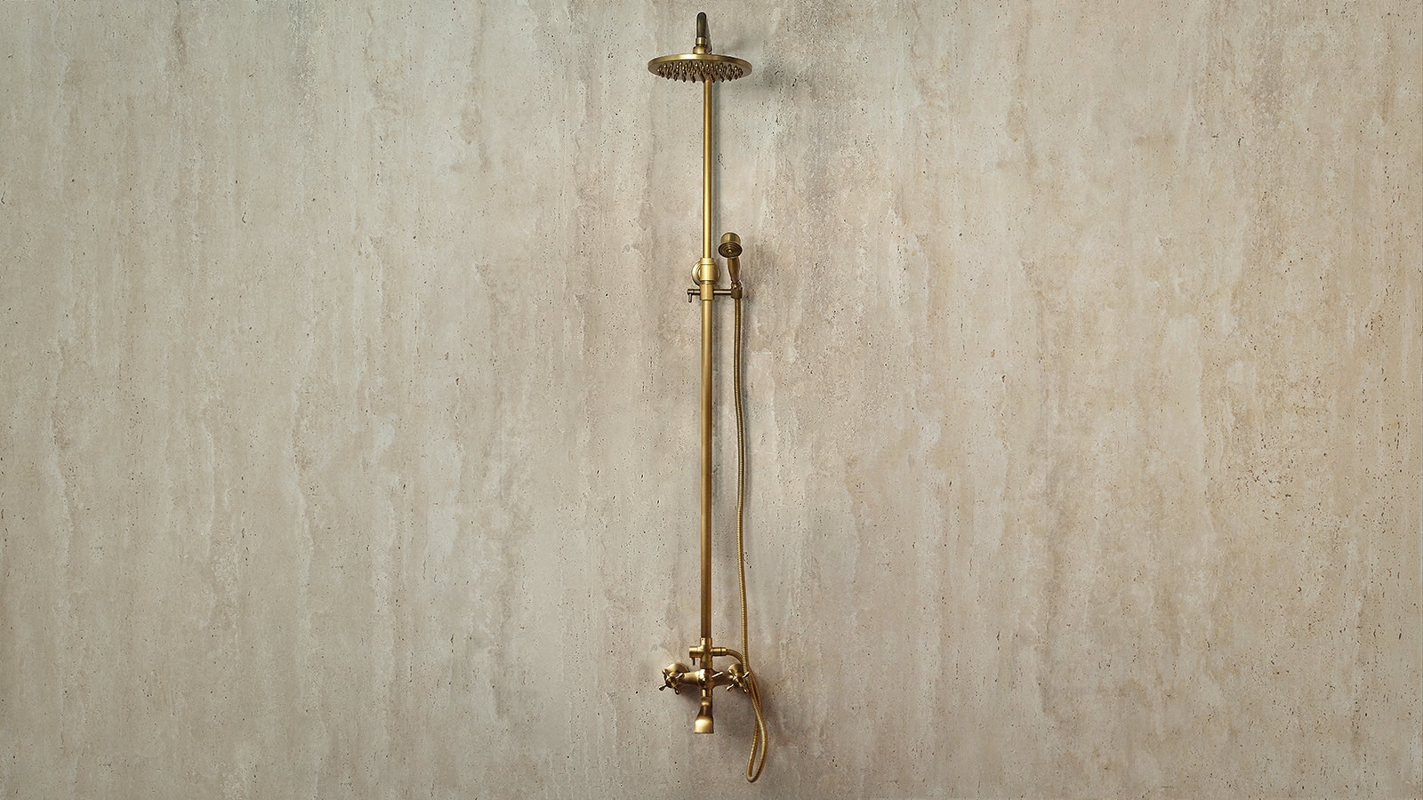 Бронзовая лейка Hudes Standart из латуни Brass Brushed_4 Врезная лейка для душа Hudes Standart из латуни Brass_4