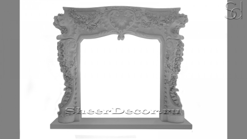 Каменный портал белого цвета для облицовки камина Imma из мрамора Bianco Extra 364111901_1