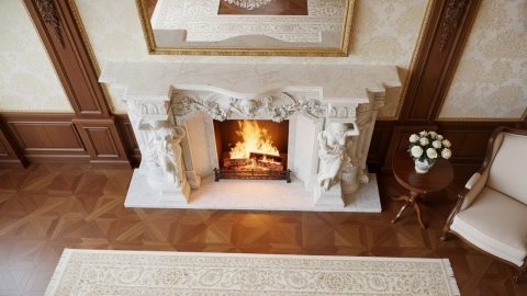 Мраморный портал белого цвета для отделки камина Imma из натурального камня Bianco Extra 364111901_2