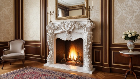 Мраморный портал белого цвета для отделки камина Imma из натурального камня Bianco Extra 364111901_3