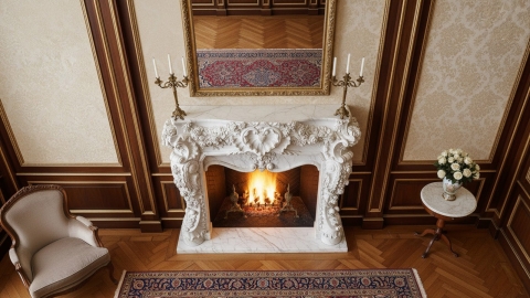 Мраморный портал белого цвета для отделки камина Imma из натурального камня Bianco Extra 364111901_4