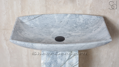 Мраморная раковина Ivona из серого камня Statuarietto ИТАЛИЯ 018161111 для ванной комнаты_5