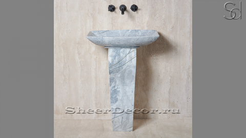 Мраморная раковина Ivona из серого камня Statuarietto ИТАЛИЯ 018161111 для ванной комнаты_6