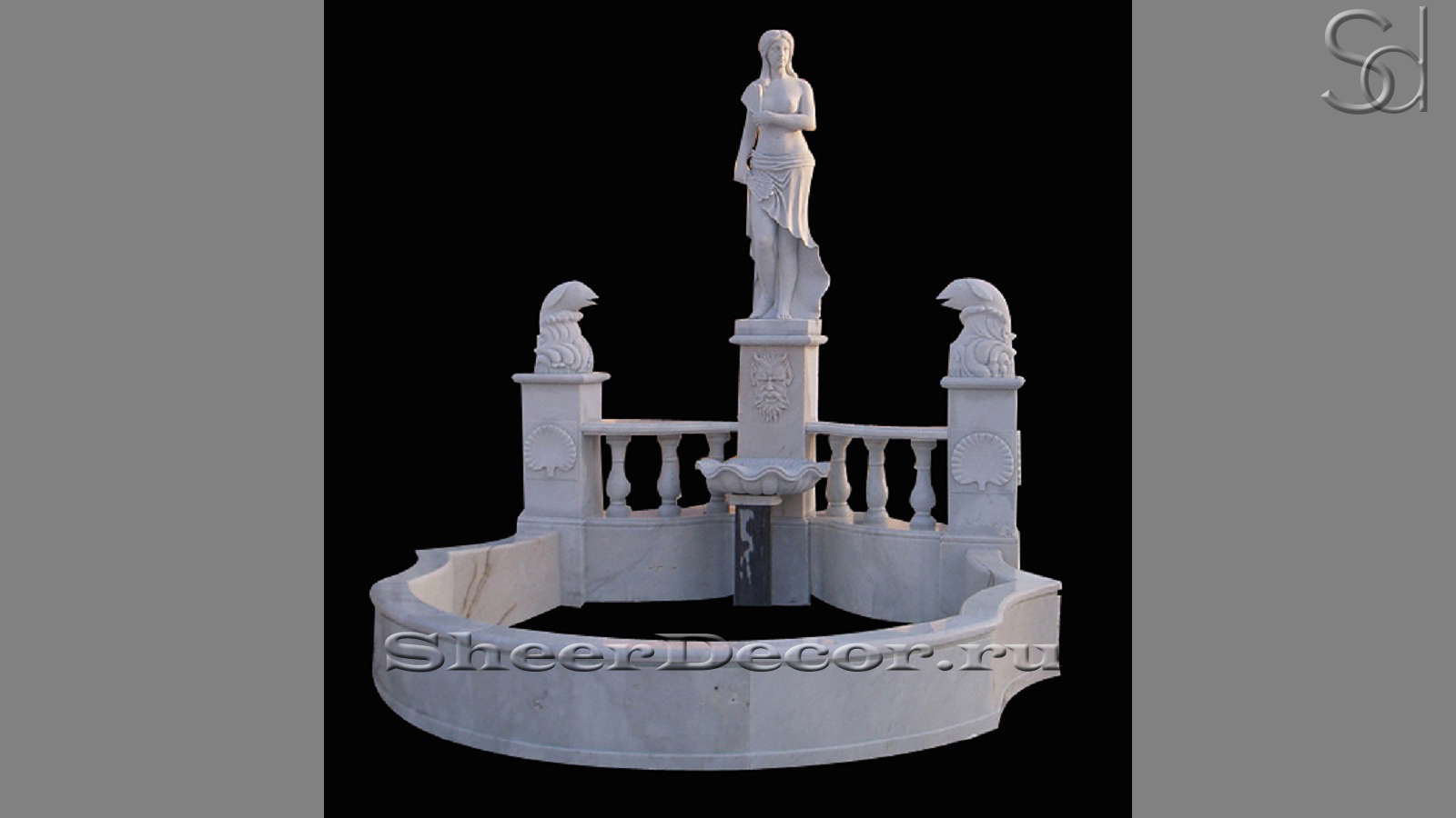 Мраморный фонтан белого цвета Jelfi из камня сорта Bianco Grigio 394462941_1