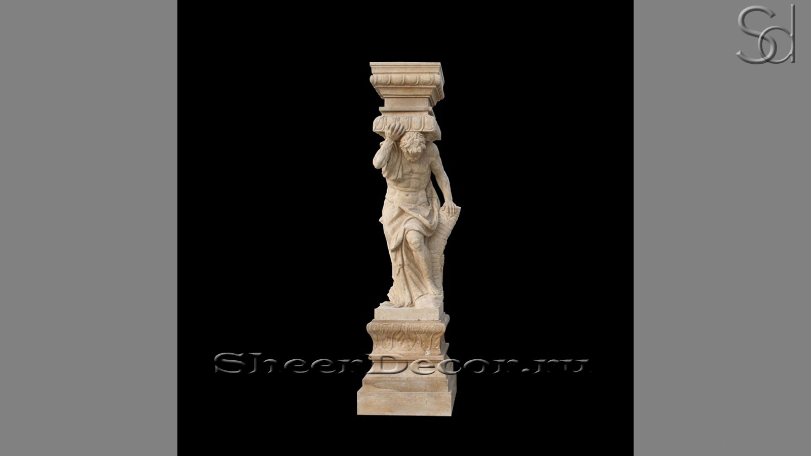 Каменная атлант Jelma Scultura из травертина Classico Romano Antique_1600_pixels_1 Атлант Jelma Scultura из травертина Classico Romano бежевого цвета в сборе _1600_pixels_1
