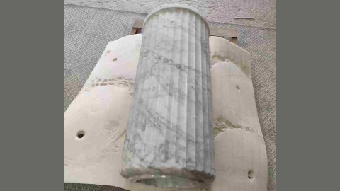 Белая раковина с пьедесталом Jenna M19 из натурального мрамора Bianco Carrara ИТАЛИЯ 1260051719 для  комнаты_4