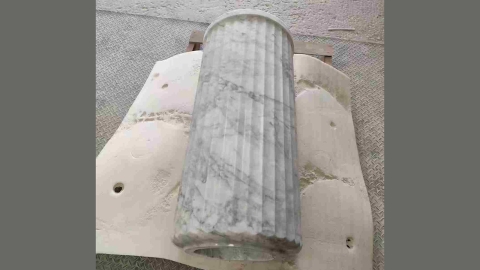Белая раковина с пьедесталом Jenna M19 из натурального мрамора Bianco Carrara ИТАЛИЯ 1260051719 для  комнаты_5