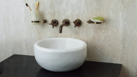 Мраморная курна круглой формы Kadi из белого мрамора Crystal White ИНДИЯ 426072121_2