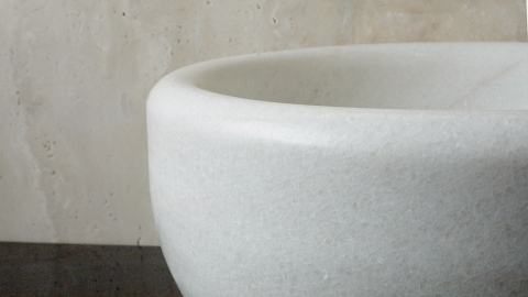 Мраморная курна круглой формы Kadi из белого мрамора Crystal White ИНДИЯ 426072121_5