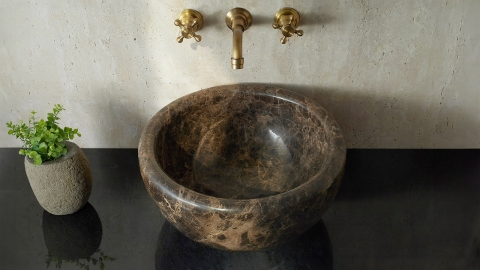 Мраморная курна  Kadi из коричневого мрамора Emperador Dark ИСПАНИЯ 426042121_4