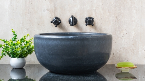 Каменная курна  Kadi из черного мрамора Grey Marquina ИТАЛИЯ 426040121_2
