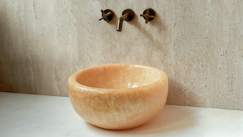 Каменная курна  Kadi из желтого оникса Honey Onyx ИНДИЯ 426016121_2