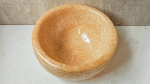 Каменная курна  Kadi из желтого оникса Honey Onyx ИНДИЯ 426016121_3