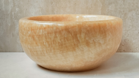 Каменная курна  Kadi из желтого оникса Honey Onyx ИНДИЯ 426016121_4