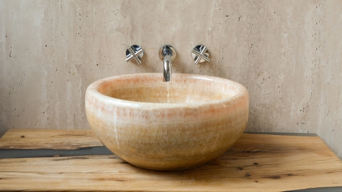Каменная курна  Kadi из желтого оникса Honey Onyx ИНДИЯ 426016121_5