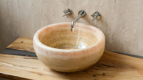 Каменная курна  Kadi из желтого оникса Honey Onyx ИНДИЯ 426016121_6