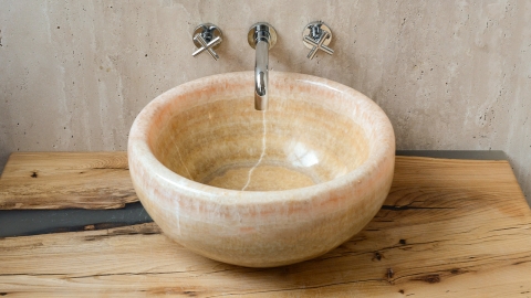 Каменная курна  Kadi из желтого оникса Honey Onyx ИНДИЯ 426016121_7