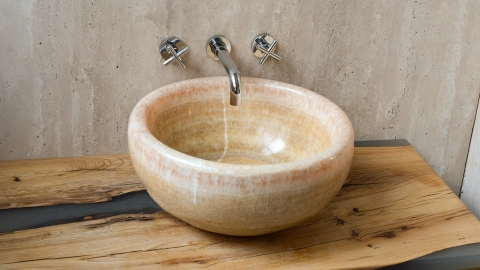 Каменная курна  Kadi из желтого оникса Honey Onyx ИНДИЯ 426016121_8