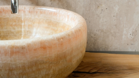 Каменная курна  Kadi из желтого оникса Honey Onyx ИНДИЯ 426016121_9