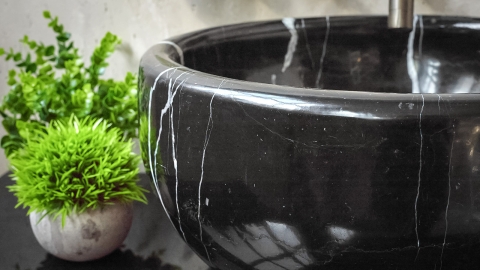Мраморная раковина  Kadi из черного камня Nero Marquina_4