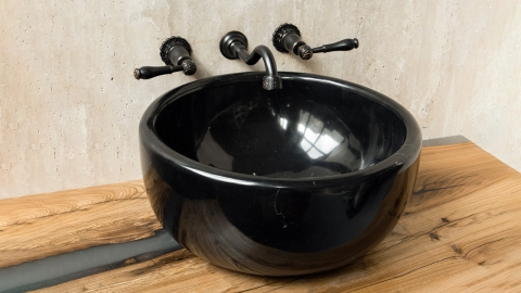 Мраморная раковина  Kadi из черного камня Nero Marquina_5