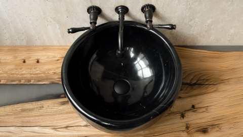 Мраморная раковина  Kadi из черного камня Nero Marquina_6