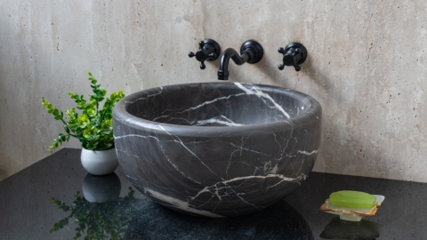 Каменная курна  Kadi из коричневого мрамора Pietra Gray ИРАН 426333121_1