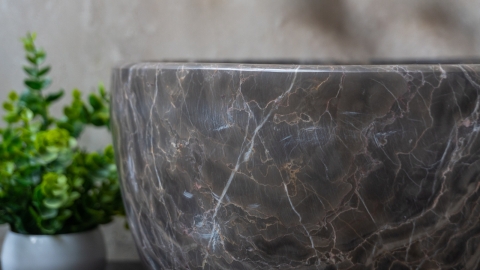 Каменная курна  Kadi из серого травертина Silver travertine ТУРЦИЯ 426399121_3