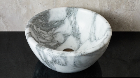 Каменная курна овальной формы Kadi из серого мрамора Statuarietto ИТАЛИЯ 426161121_8