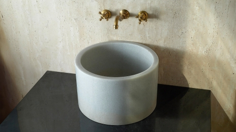 Мраморная курна Kale M19 из белого камня Crystal Grey ИТАЛИЯ 0199221219 для хамама комнаты_1