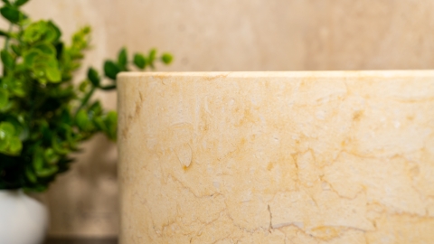Мраморная раковина круглой формы Kale из бежевого камня Galala Beige_7
