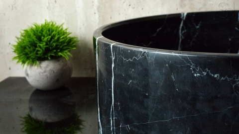 Мраморная раковина Kale из черного камня Nero Marquina ИСПАНИЯ 019018111 для ванной комнаты_8