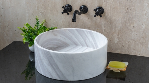 Мраморная раковина Kale из коричневого камня Striato Eleganto ИНДИЯ 019098111 для ванной комнаты_1