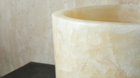 Каменная курна круглой формы Kale Bucket из белого оникса White Onyx АФГАНИСТАН 0190431219_17