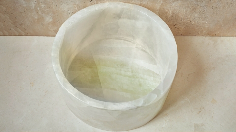 Каменная курна круглой формы Kale Bucket из белого оникса White Onyx АФГАНИСТАН 0190431219_3