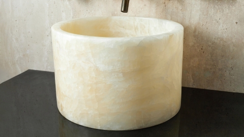 Каменная курна круглой формы Kale Bucket из белого оникса White Onyx АФГАНИСТАН 0190431219_8