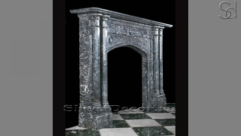 Каменный портал черного цвета для облицовки камина Karen из мрамора Grigio Carnico 159146401_2