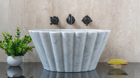 Мраморная раковина  Karla из белого мрамора Bianco Carrara ИТАЛИЯ 438005111_2