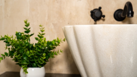 Каменная курна нестандартной формы Karla из белого мрамора Crystal White КИТАЙ 438072121_4