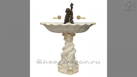 Мраморный питьевой фонтанчик белого цвета Kassia из камня сорта Bianco Extra 084111151_1