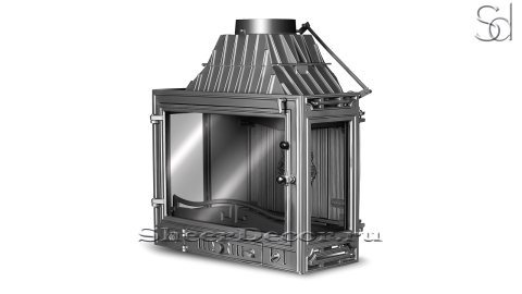 Топка для камина дровяная Kawmet W3 Dual Gray из чугуна _1