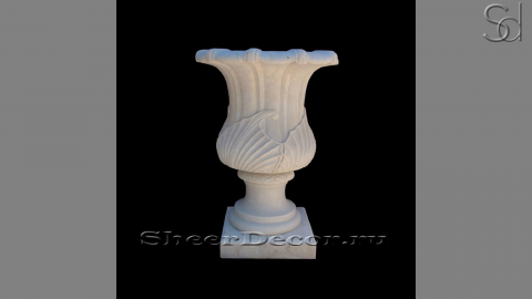 Мраморная вазон Klara из камня Bianco Extra белая_1