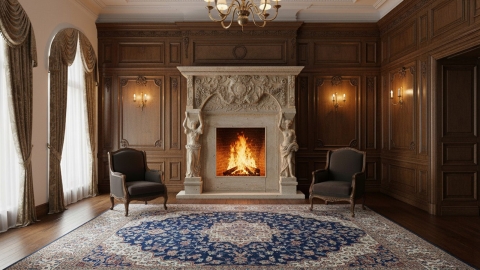 Каменный портал бежевого цвета для облицовки камина Kosma из травертина Romano Antico 464131901_2