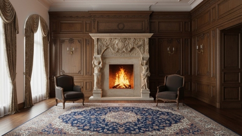 Каменный портал бежевого цвета для облицовки камина Kosma из травертина Romano Antico 464131901_3