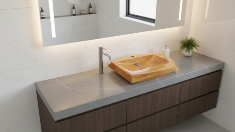 Деревянная раковина прямоугольной формы Labrado из коричневого дерева Rame_3