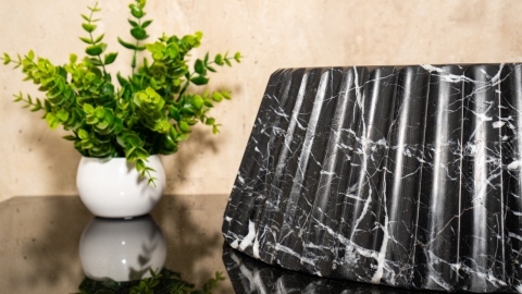 Мраморная раковина с пьедесталом Lampada из черного камня Nero Marquina ИСПАНИЯ 000018071 для  комнаты_3