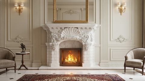 Каменный портал белого цвета для облицовки камина Lana из мрамора Bianco Extra 473111901_3